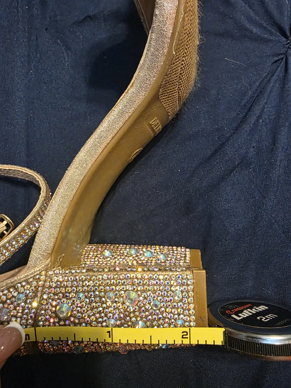 Delicacy Gold Rhinestone Ankle-Strap Sandals